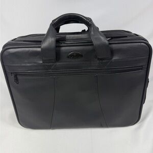 Samsonite Black Leather Laptop Briefcase / Business Bag – Excellent Condition